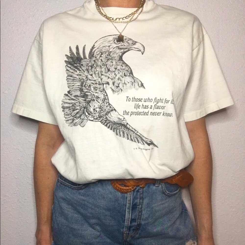 🦅VTG single stitch eagle cotton Tee